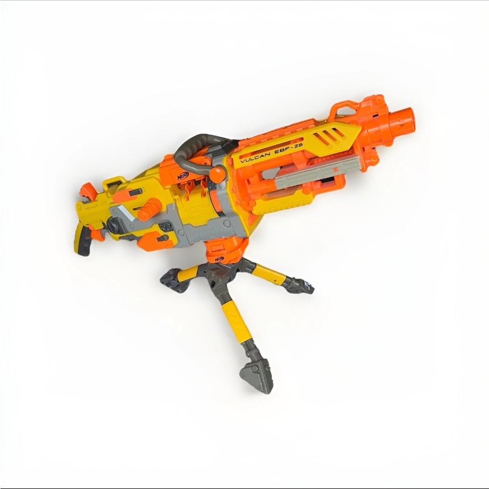 Nerf N-Strike Vulcan EBF-25 Blaster With Tripod Battery Tested Automatic READ